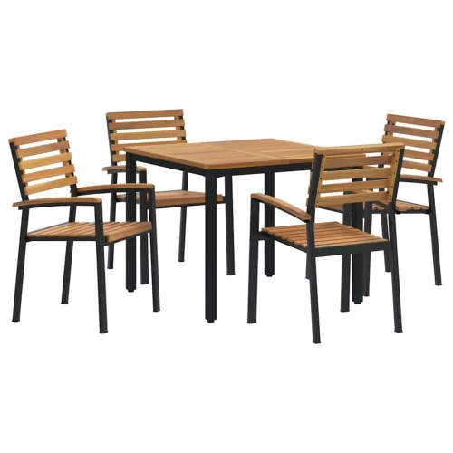  Kert étkező szett 5 pcs Fekete Tömör Akácfa