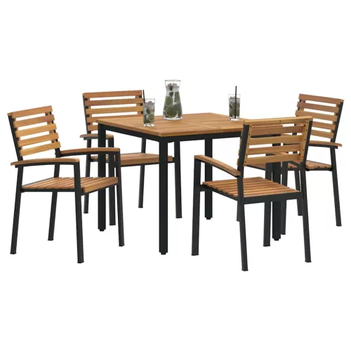  Kert étkező szett 5 pcs Fekete Tömör Akácfa