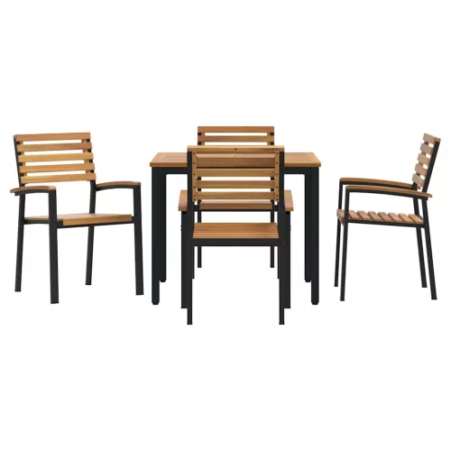  Kert étkező szett 5 pcs Fekete Tömör Akácfa