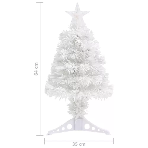  fehér száloptikás megvilágított műkarácsonyfa 64 cm