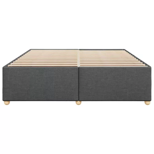  sötétszürke szövet ágykeret matrac nélkül 200 x 200 cm