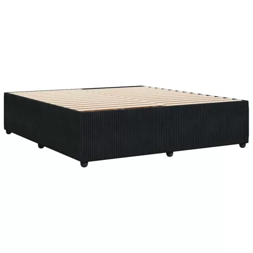  fekete bársony ágykeret matrac nélkül 200 x 200 cm