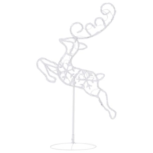  kék akril karácsonyi repülő rénszarvas és szán 260x21x87cm