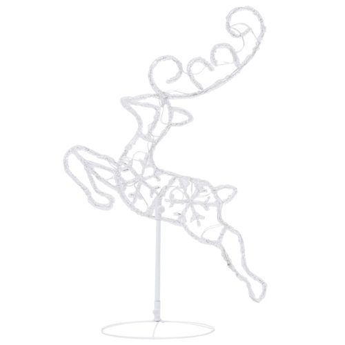  kék akril karácsonyi repülő rénszarvas és szán 260x21x87cm