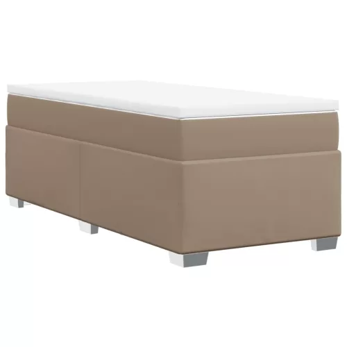  cappuccino színű műbőr rugós ágy matraccal 80 x 200 cm