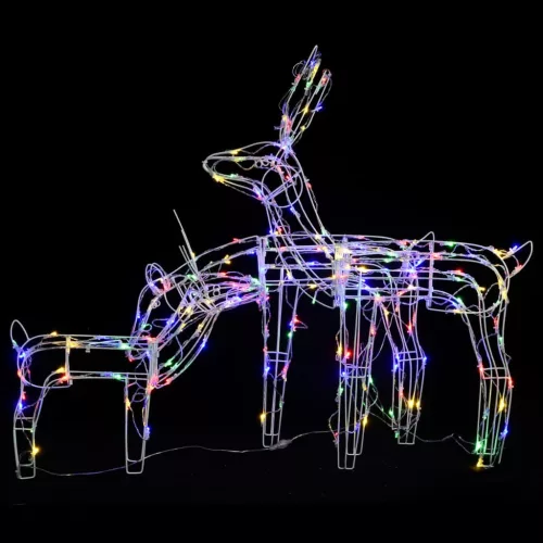  3 részes karácsonyi rénszarvas díszvilágítás 229 LED-del