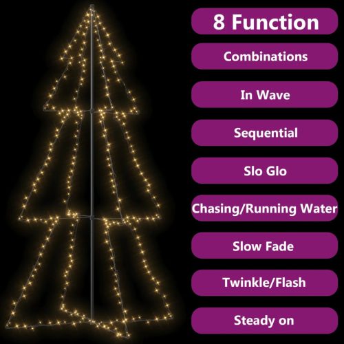  300 LED-es beltéri/kültéri kúp alakú karácsonyfa 120 x 220 cm