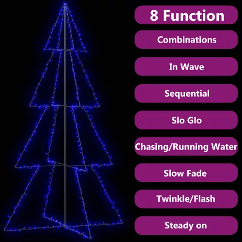  360 LED-es beltéri/kültéri kúp alakú karácsonyfa 143 x 250 cm