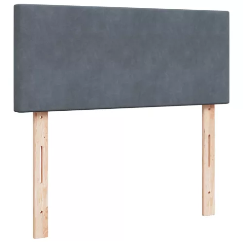  sötétszürke bársony rugós ágy matraccal 120x190 cm