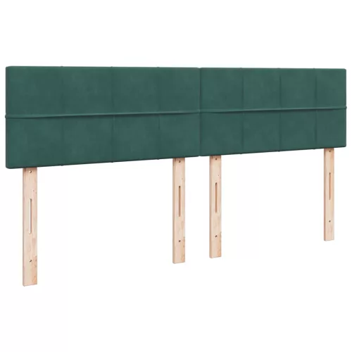  sötétzöld bársony rugós ágy matraccal 200x200 cm