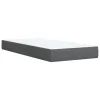  sötétszürke szövet rugós ágy matraccal 90x190 cm