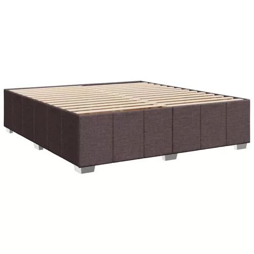  sötétbarna szövet rugós ágy matraccal 200 x 200 cm