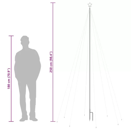  karácsonyi vízeséses favilágítás 400 LED-del 2,5 m