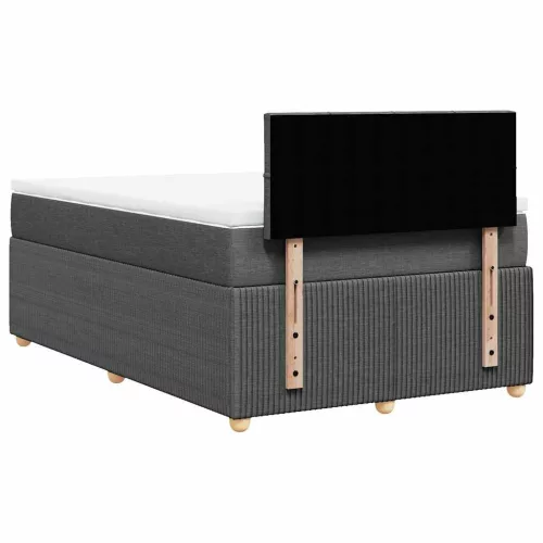  sötétszürke szövet rugós ágy matraccal 120 x 200 cm