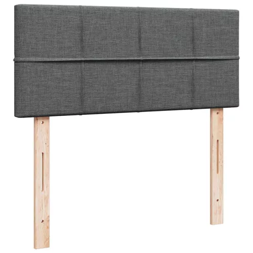  sötétszürke szövet rugós ágy matraccal 120 x 200 cm