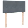 sötétszürke bársony rugós ágy matraccal 100 x 200 cm