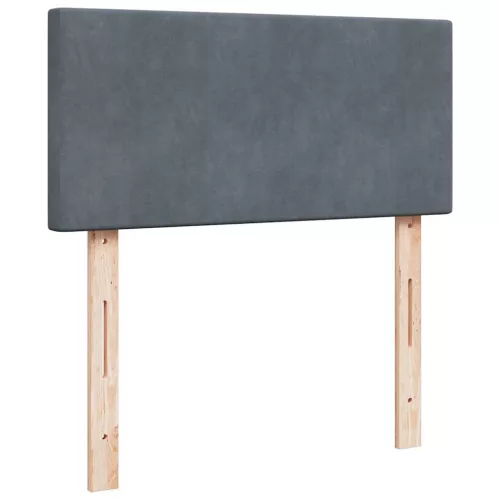  sötétszürke bársony rugós ágy matraccal 100 x 200 cm