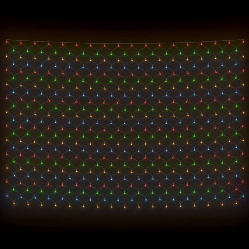  színes kültéri hálós karácsonyi világítás 306 LED-del 3 x 3 m
