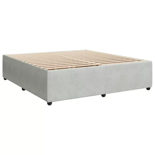  világosszürke bársony rugós ágy matraccal 200x200 cm