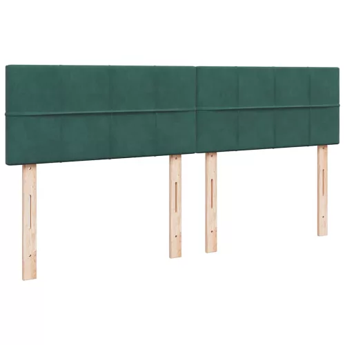  sötétzöld bársony rugós ágy matraccal 200x200 cm