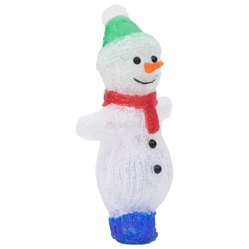  LED-es akril karácsonyi hóemberfigura bel- és és kültérre 30 cm