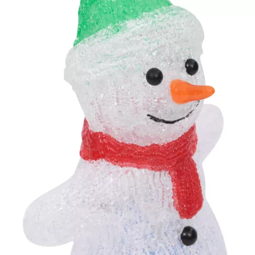  LED-es akril karácsonyi hóemberfigura bel- és és kültérre 30 cm