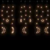 138 meleg fehér LED-es csillag és hold fényfüzér távirányítóval