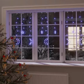    csillag és hold fényfüzér 138 kék LED-del és távirányítóval