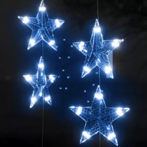  8 funkciós csillagdíszes fényfüggöny 500 kék LED-del