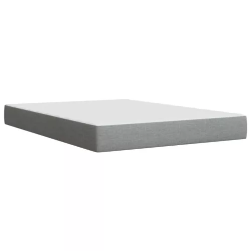  világosszürke szövet rugós ágy matraccal 140 x 190 cm