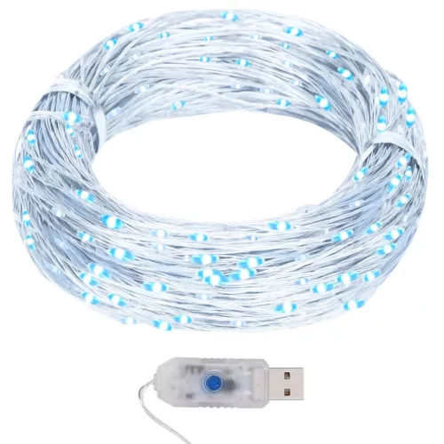  8 funkciós hideg fehér fényű tündérfényfüzér 400 LED-del 40 m