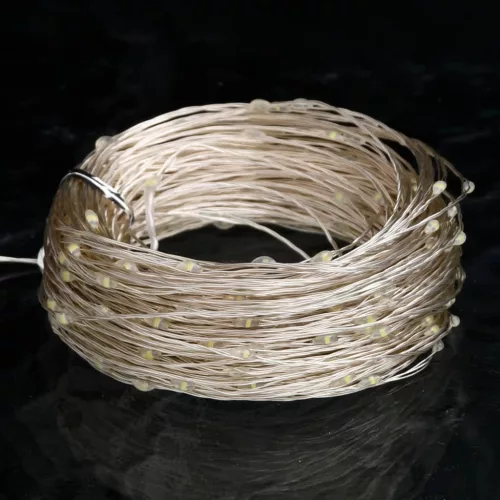  8 funkciós hideg fehér fényű tündérfényfüzér 400 LED-del 40 m