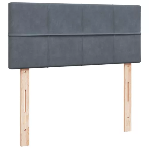  sötétszürke bársony rugós ágy matraccal 120x190 cm
