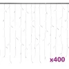  melegfehér LED-es jégcsap fényfüggöny 400 LED, 8 funkció