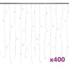  8 funkciós kék LED-es jégcsapfényfüggöny 400 LED-del 10 m