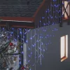  8 funkciós kék LED-es jégcsapfényfüggöny 400 LED-del 10 m