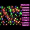  8 funkciós színes LED-es jégcsapfényfüggöny 400 LED-del 10 m
