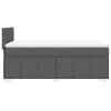  sötétszürke szövet rugós ágy matraccal 90x190 cm