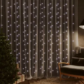  8 funkciós hideg fehér fényfüggöny 300 LED-del 3 x 3 m