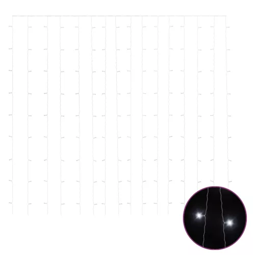  8 funkciós hideg fehér fényfüggöny 300 LED-del 3 x 3 m