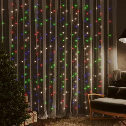  8 funkciós színes fényfüggöny 300 LED-del 3 x 3 m