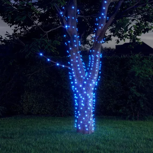  5 db 5x200 LED-es kék bel-/kültéri napelemes fényfüzér