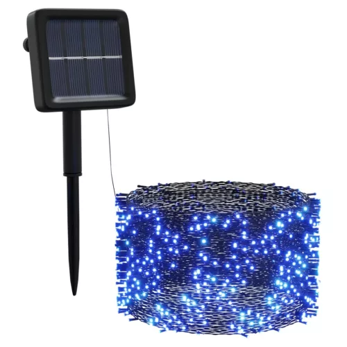  5 db 5x200 LED-es kék bel-/kültéri napelemes fényfüzér