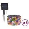 5 db 5x200 LED-es színes bel-/kültéri napelemes fényfüzér
