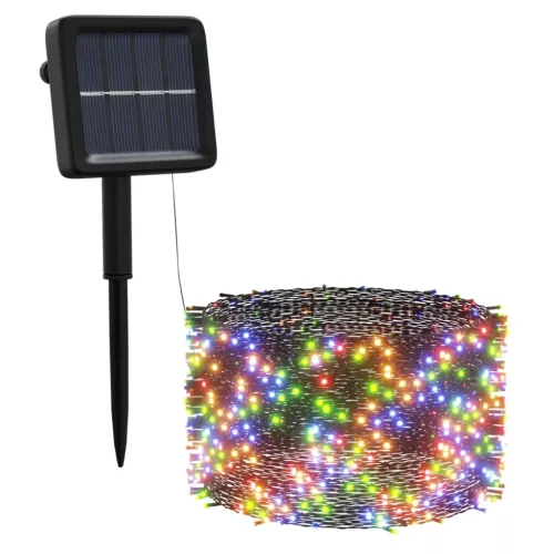  5 db 5x200 LED-es színes bel-/kültéri napelemes fényfüzér
