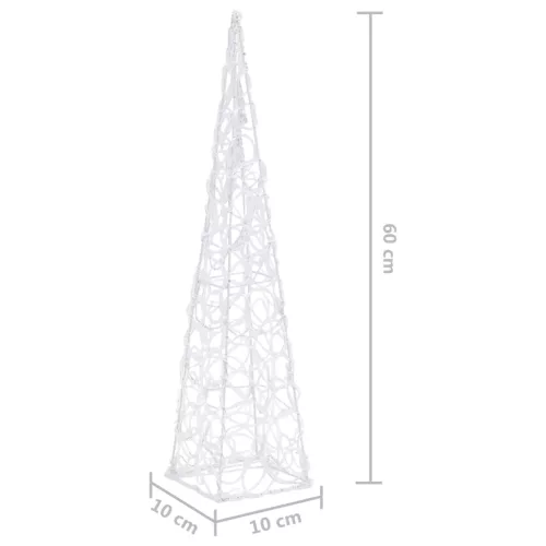  dekoratív kék fényű LED-es akril fénykúp 60 cm