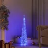  dekoratív kék fényű LED-es akril fénykúp 90 cm