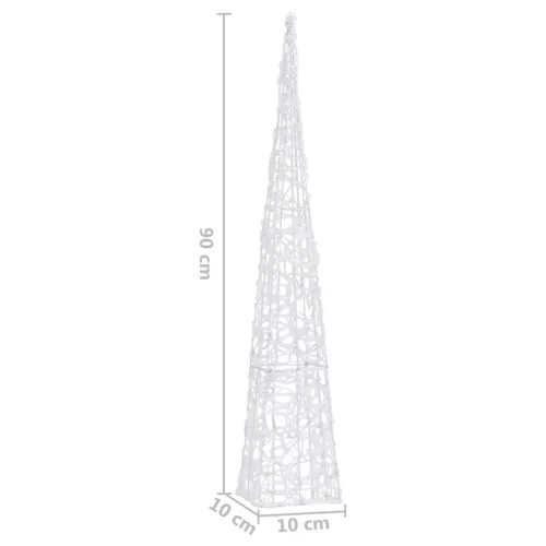  dekoratív kék fényű LED-es akril fénykúp 90 cm