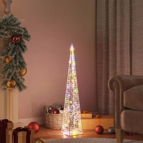 dekoratív többszínű LED-es akril fénykúp 90 cm