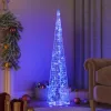  dekoratív kék fényű LED-es akril fénykúp 120 cm